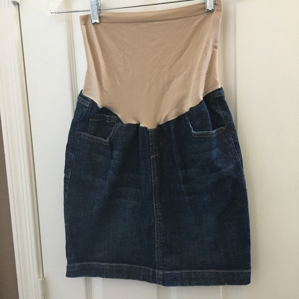 FINAL MARKDOWN INDIGO blue denim maternity skirt small